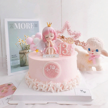 饰粉色天使翅膀蜜雪儿小公主摆件派对装 扮 少女心女孩生日蛋糕装