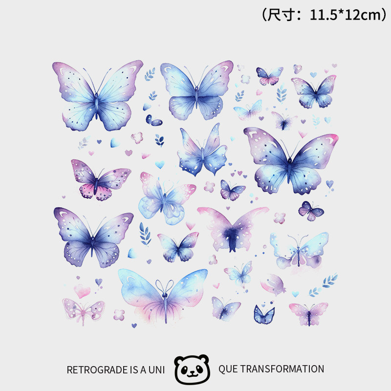 蝴蝶手臂儿童可爱卡通闪粉纹身贴纸防水女持久演唱会妆容彩色脸贴