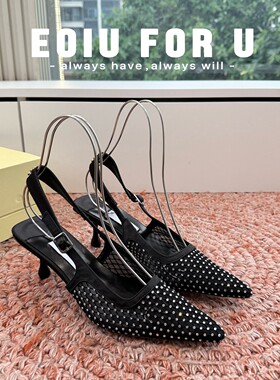 eoiu7.07水钻尖头细跟凉鞋