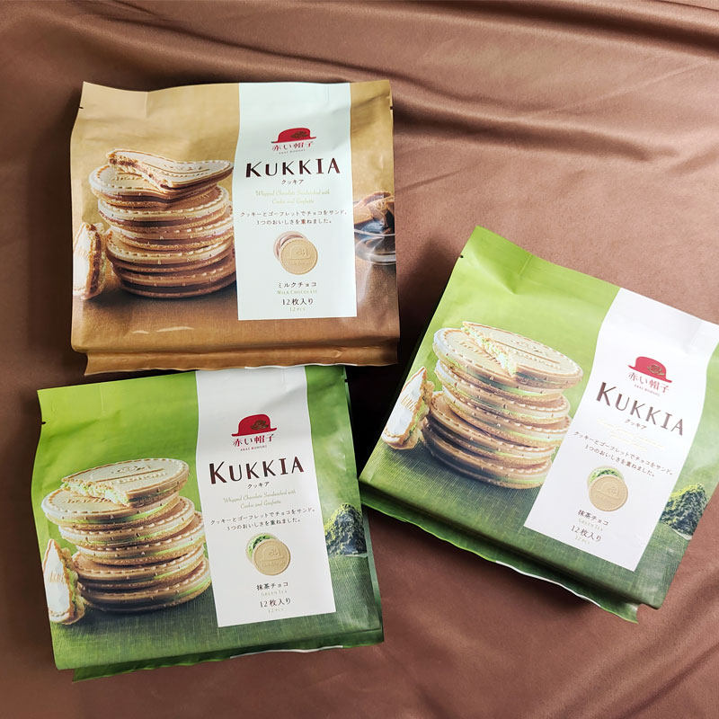 日本进口阡朋红帽子曲奇饼干法式薄脆饼夹心脆什锦袋装礼盒伴手礼