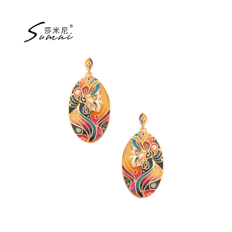 莎米尼18K包金新款女耳钉