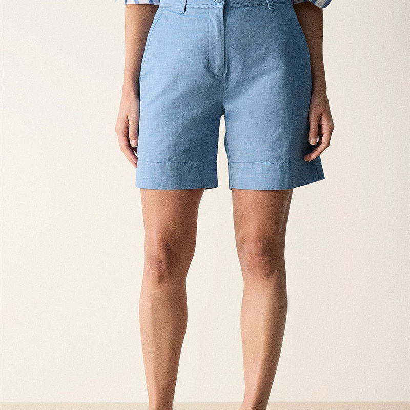 纯棉微弹力侧插口袋极简百搭女裤