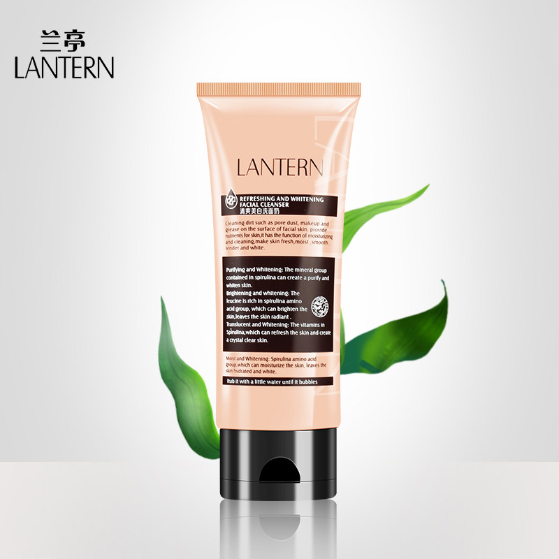 兰亭藻白金清爽美白洗面奶 润白补水控油 男女洁面乳螺旋藻祛斑