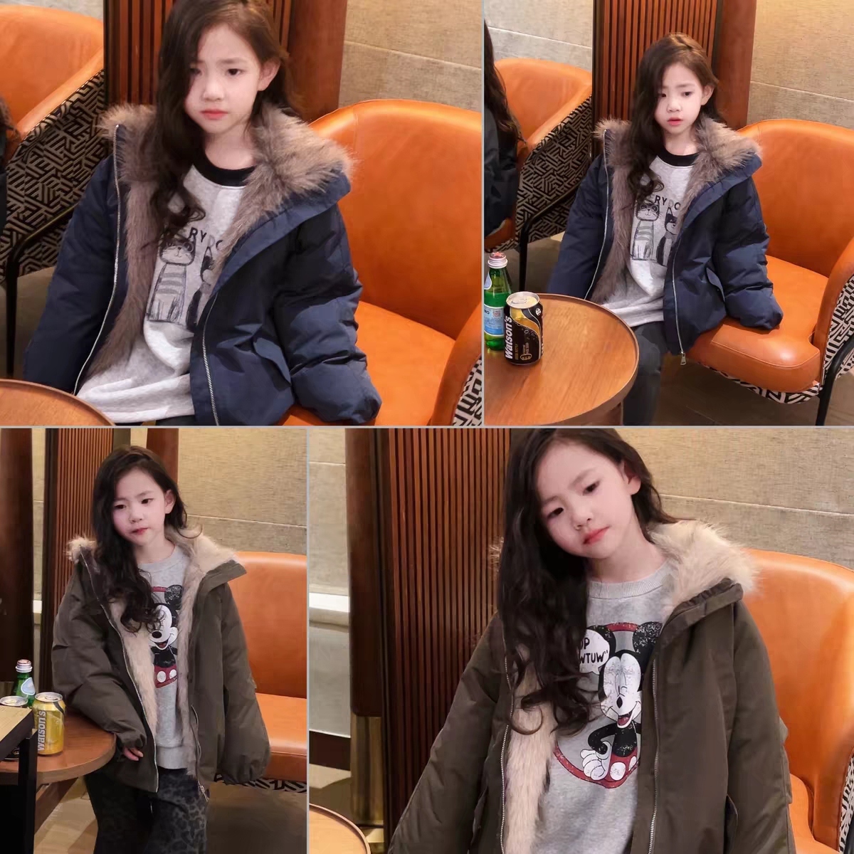 美妞 女童派克羽绒服洋气毛领拼接保暖加厚冬季外套 好看超韩,童装/婴儿装/亲子装,棉袄/棉服,淘宝优惠券,粉丝福利购,淘宝优惠卷