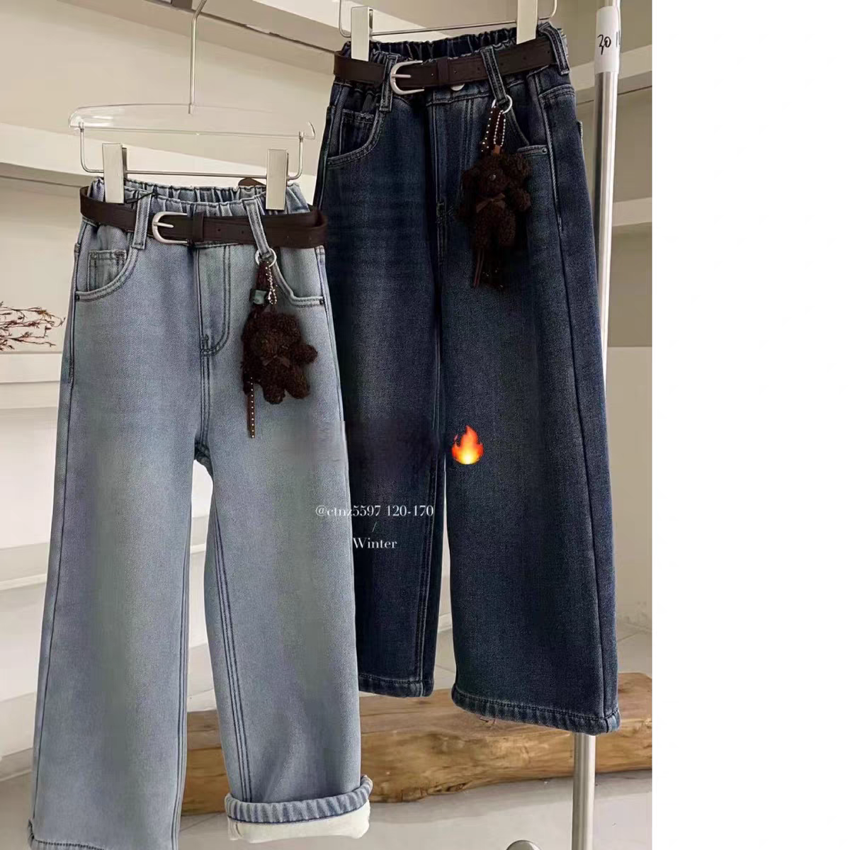 女童加厚绒一体牛仔裤中大童 好穿小直筒裤子 25D111,童装/婴儿装/亲子装,裤子,淘宝优惠券,粉丝福利购,淘宝优惠卷