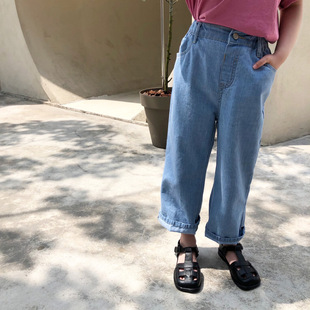 女童裤子夏季新款童装韩版儿童宽松牛仔裤小学生中大童洋气长裤软