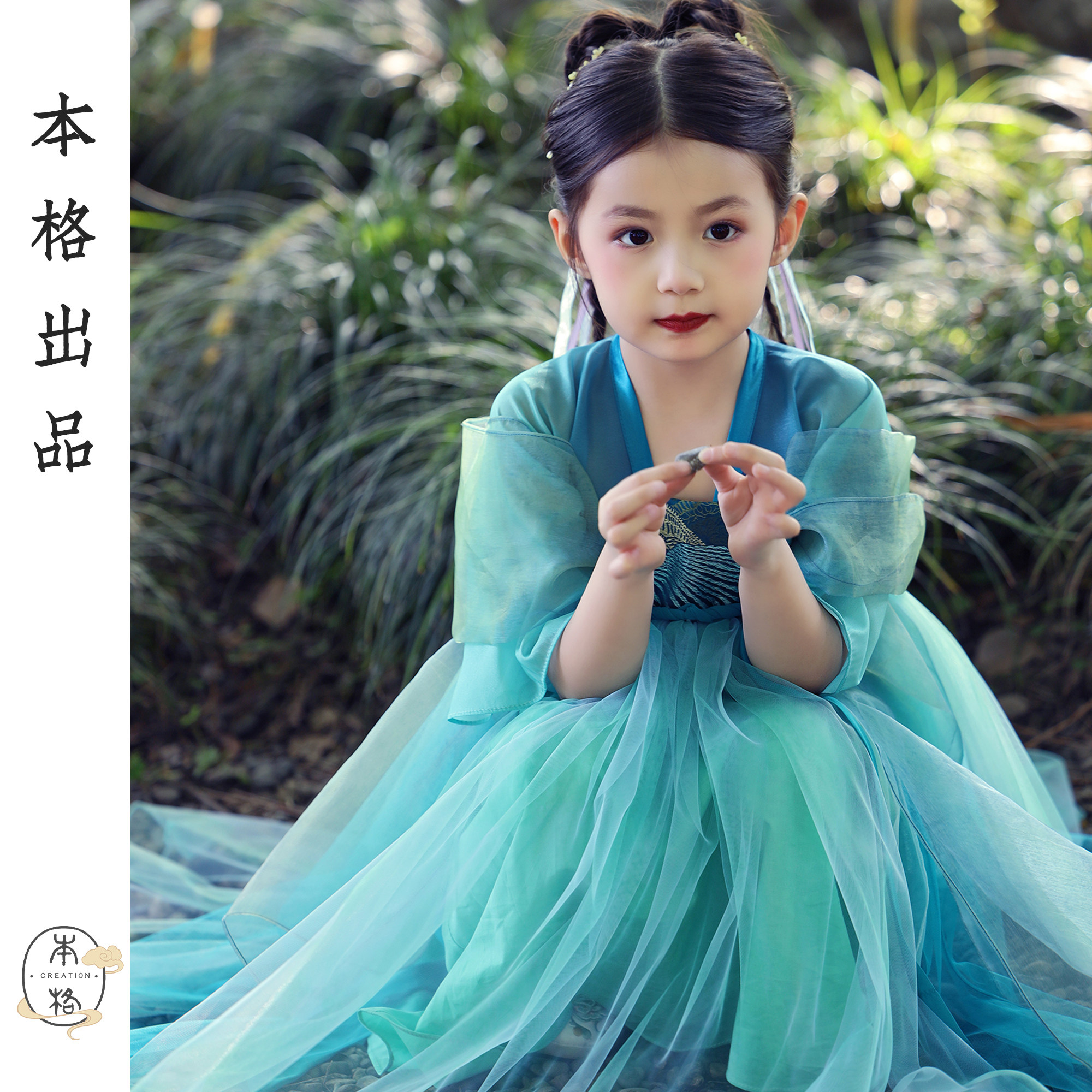 本格汉服女童夏新款网纱连衣裙图片