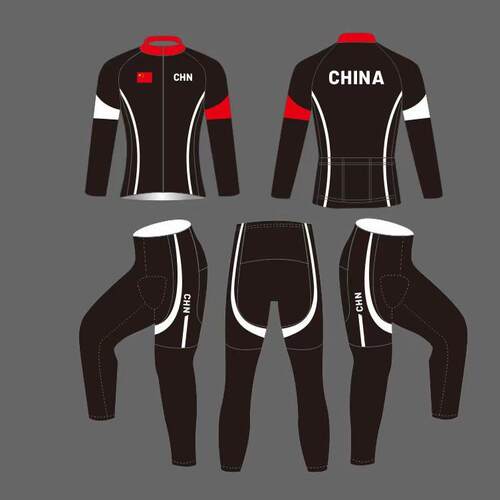 极客狮男童速干中国风速滑服