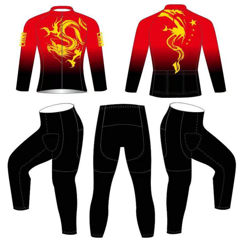 中国龙狮抓绒定制速滑服