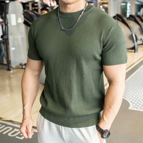 2026新款夏款男士跑步训练运动健上衣身透气短袖t恤男款高弹