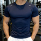 冰丝纯色教练短袖 休闲速干衣弹力T恤男夏季 健身衣修身 运动服男士