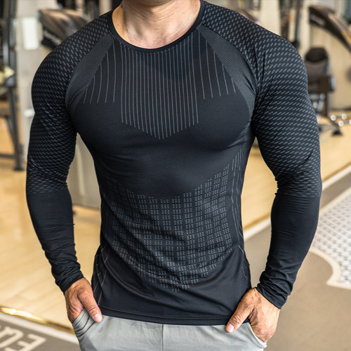长袖速干男士运动健身衣