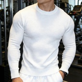 长袖 秋冬款 打底针织衫 紧身肌肉 运动毛衣男 运动健身修身