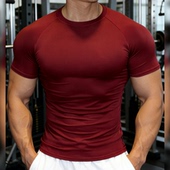 跑步训练户外运动健身高弹速干短袖 男士 t恤男 新款 夏季