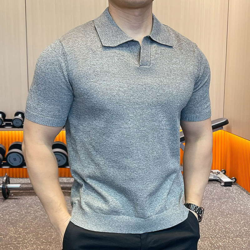 意式老钱运动POLO衫男短袖针织翻领透气修身高级感休闲上衣夏季,运动服/休闲服装,运动POLO衫,淘宝优惠券,粉丝福利购,淘宝优惠卷