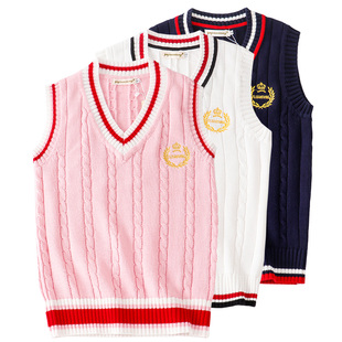 golf运动背心纯棉V领套头坎肩针织衫 男士 马甲春秋新款 高尔夫女装