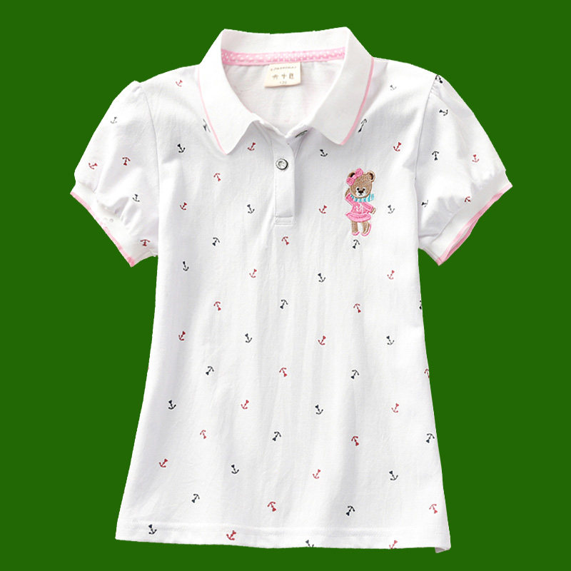 儿童golf球服装短袖POLO衫夏季新款高尔夫女童T恤透气翻领网球服图片