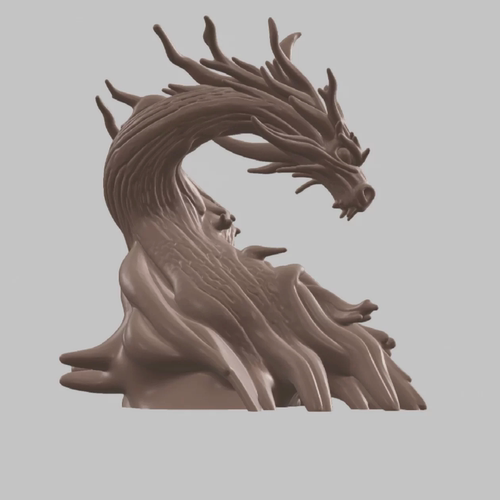龙形树桩-鱼缸造景3d打印爬宠沙漠缸水族缸生态缸水陆缸摆件
