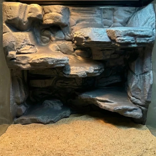 模仿崎岖的板岩地层背景墙岩石3d打印生态缸或饲养箱装饰微景观