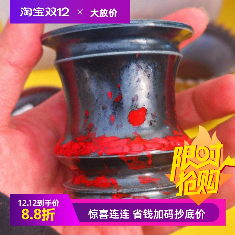 素八九迷你小茶杯型手作电镀金属釉仙人球块根龙舌兰陶瓷多肉花盆