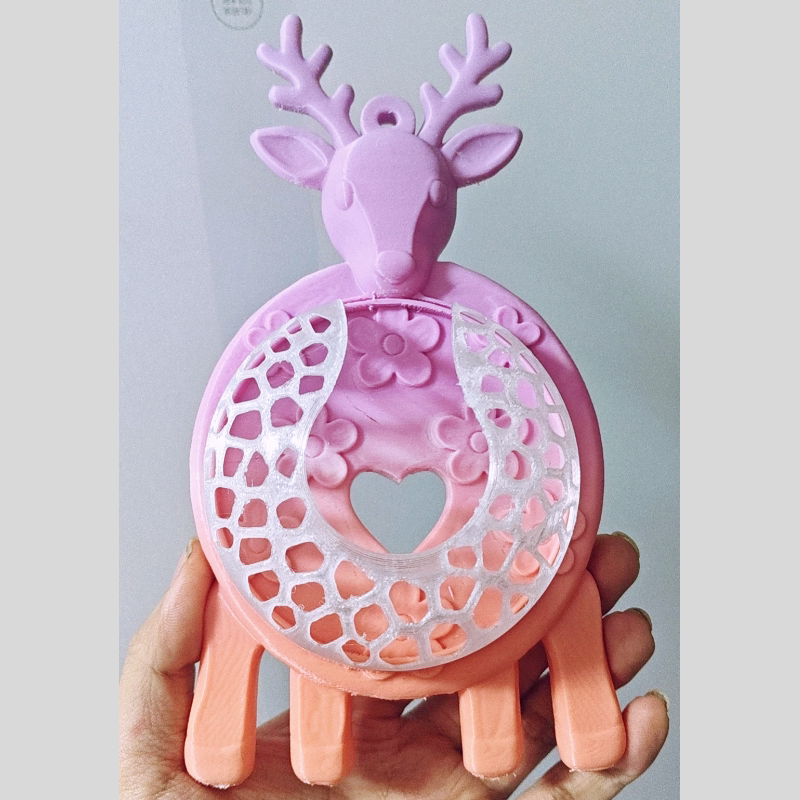 情人节款梅花鹿自带鹿角蕨笼懒人快速上板壁挂种植3d打印附生兰板