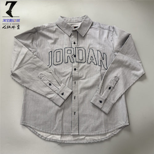 Jordan男子条纹刺绣复古衬衣夹克