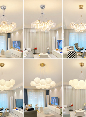 客厅灯现代简约店铺商用月球饭厅灯云朵卧室吊灯LED中山灯具P271