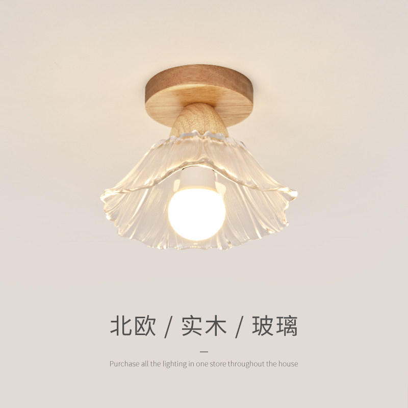 走道灯走廊灯原木风阳台灯具现代简约楼梯入户玄关LED吸顶灯P271