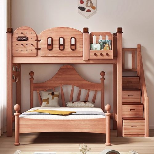 5折冲量：红檀木高架床带书桌