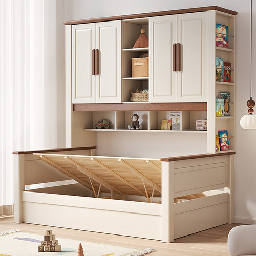 5折冲量：樱桃木衣柜床一体储物