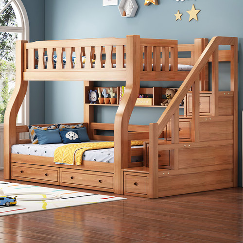 5折：实木上下床橡木儿童高低床