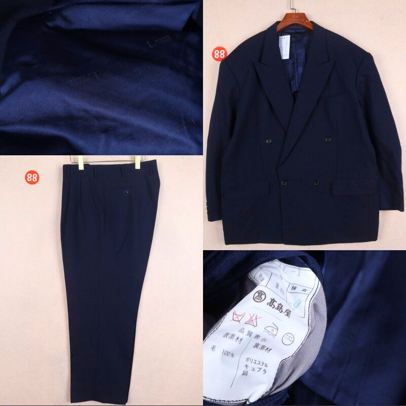 英国皇室特许的男装品牌 羊毛双排扣西装西装2件套装男大码秋冬季