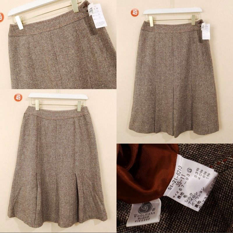 原单日本著名高档服饰品牌 秋冬季高档羊毛半身裙女纽扣拉链a字裙,女装/女士精品,半身裙,淘宝优惠券,粉丝福利购,淘宝优惠卷