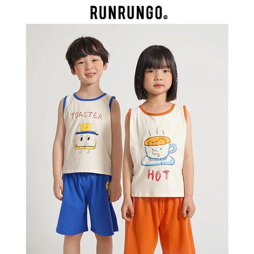 RUNRUNGOt恤背心纯棉休闲洋气