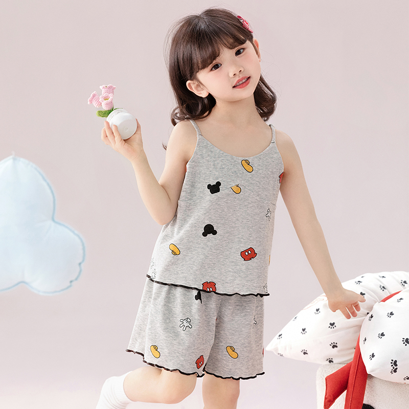 莫代尔吊带女童睡衣少女短裤凉感