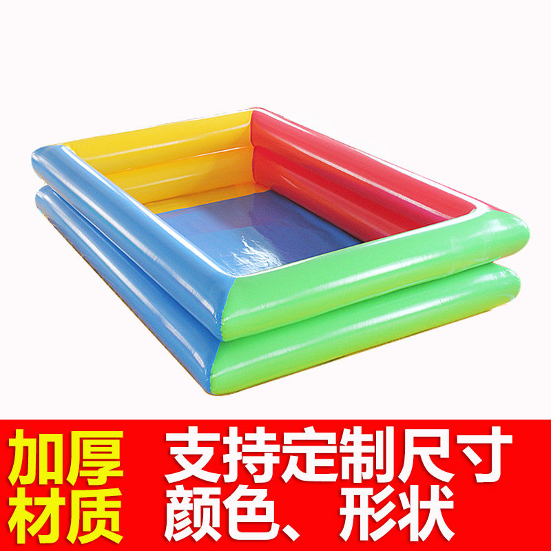 双层充气海洋球池宝宝户外球池加厚儿童广场摆摊滑梯组合充气沙池