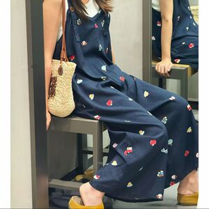 【棉绸纽扣背带裤】女士新款夏季吊带休闲宽松连体裤慵懒阔腿裤