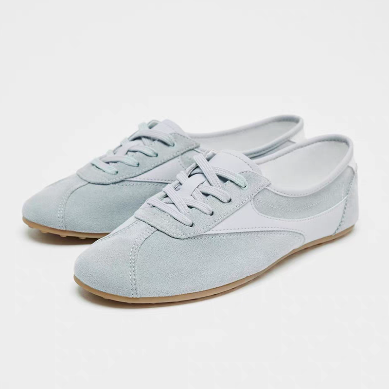 西班牙2025秋季新款圆头深口运动单鞋软底舒适系带蓝色复古平底鞋,女鞋,浅口单鞋,淘宝优惠券,粉丝福利购,淘宝优惠卷