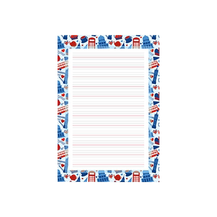 B5四线三格英语书写专用纸比赛作品纸儿童小学生一年级创意卡通16k开硬笔书法练字本练习用纸英文钢笔练字纸