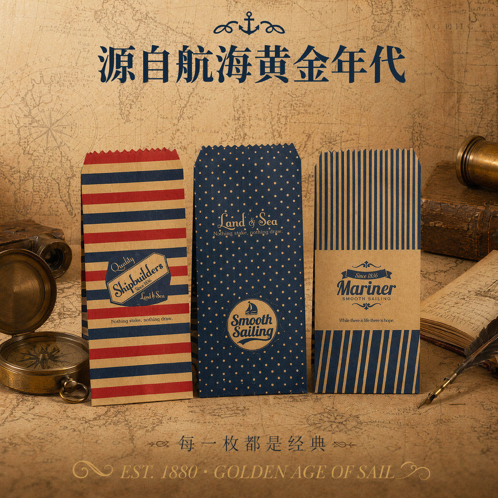 高颜值复古风欧式牛皮纸信封信纸套装高级感精致美有质感信笺手写生日贺卡礼物包装袋小众创意装钱现金的蓝色