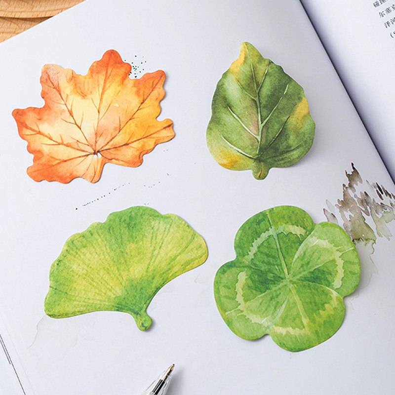 异形树叶子便利贴高颜值ins风创意便签贴纸可有粘性素材纸本子书签标记贴留言记号初中小学生专用稀奇古怪的