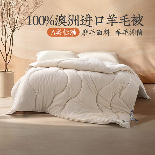 远梦家纺羊毛被A类澳洲进口100纯羊毛冬被冬天加厚保暖棉被芯被子
