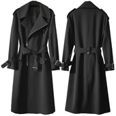 设计感男士 外套 型大码 风衣外套春秋季 过膝拉链设计加肥加大宽松版