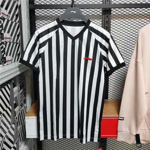 正品现货李宁赞助CBACUBA联赛篮球经典黑白裁判服短袖T恤训练短袖