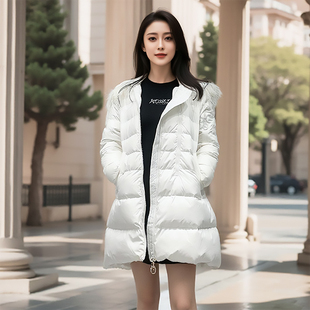 季 羽绒服女8893YA704 候风高品质气质显瘦连帽90白鸭绒加厚中长款