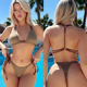 新款 性感比基尼女士纯色分体泳衣度假欧美绑带游泳衣沙滩露背泳装