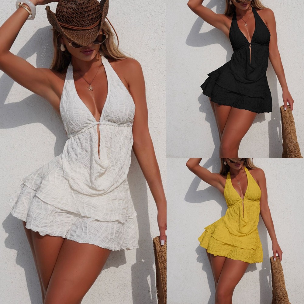 2026欧美新款纯色三件套泳衣沙滩性感比基尼跨境泳装度假游泳衣女