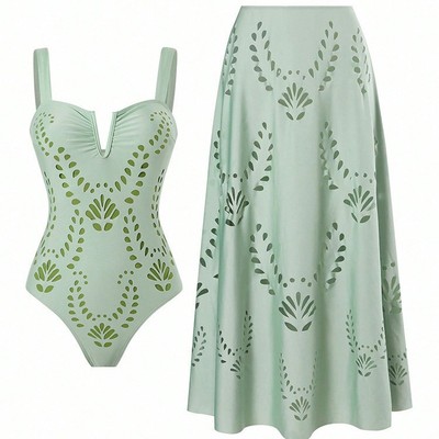 比基尼泳衣沙滩裙时尚印花女欧美