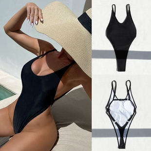 热卖 新款 性感比基尼欧美辣妹沙滩装 露背显瘦泳衣女丁字裤 连体泳装