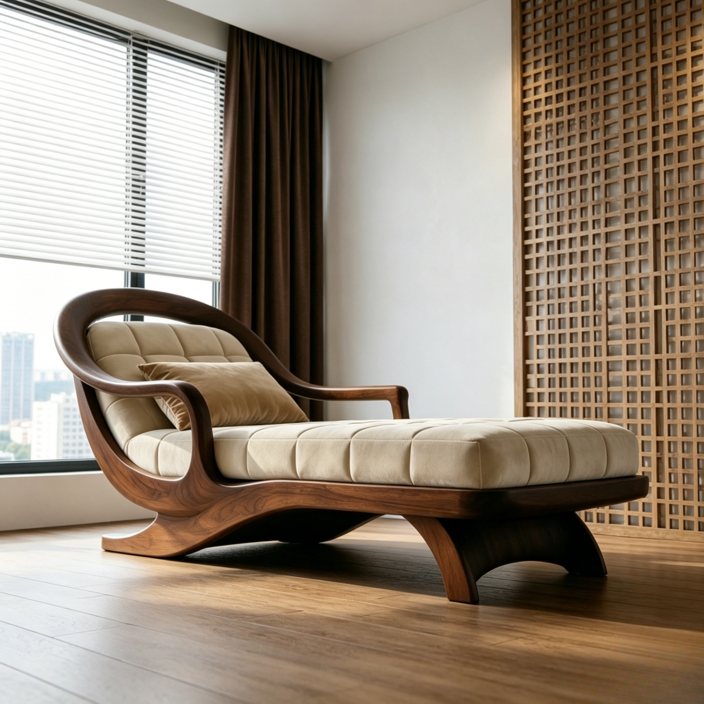 新中式乌金木贵妃椅定制躺椅休闲椅客厅贵妃榻卧室懒人椅单人沙发